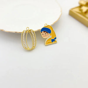 30pcs Alloy Drop Oil Cartoon Girls Charms DIY Jewelry Earring Accessory