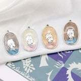 30pcs Alloy Drop Oil Oval Shape Locket Pendant Charm DIY Jewelry Accessory