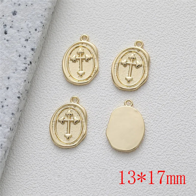 30pcs Cartoon Cross & Irregular Ovals Alloy Floating Locket Charms DIY Jewelry