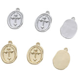 30pcs Cartoon Cross & Irregular Ovals Alloy Floating Locket Charms DIY Jewelry
