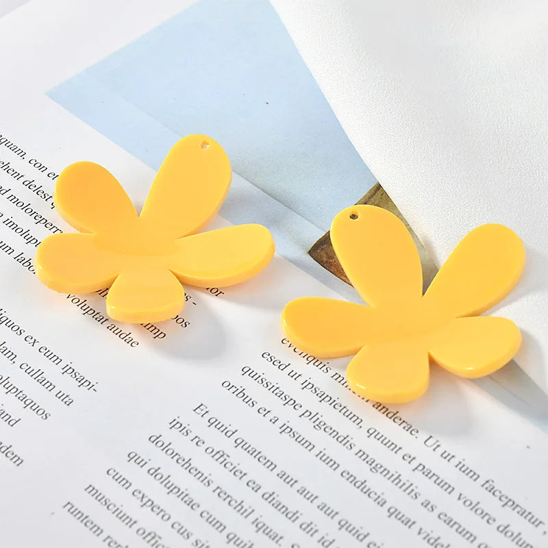 30pcs Acrylic Flowers Shape Earrings/Necklace DIY Charms Jewelry Pendants