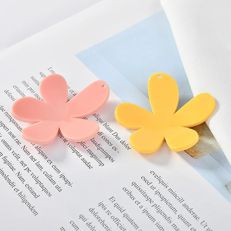 30pcs Acrylic Flowers Shape Earrings/Necklace DIY Charms Jewelry Pendants