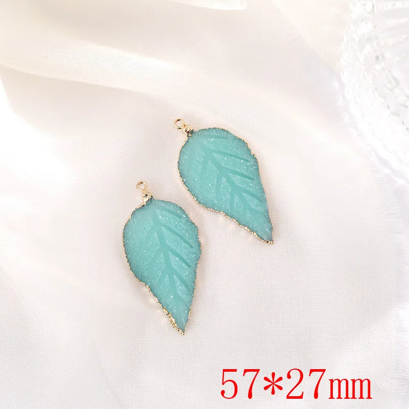 Resin Cartoon Leaves Floating Locket Charms DIY Jewelry