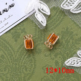 30pcs Square Glass Core Copper Floating Locket Charms DIY Jewelry Accessory