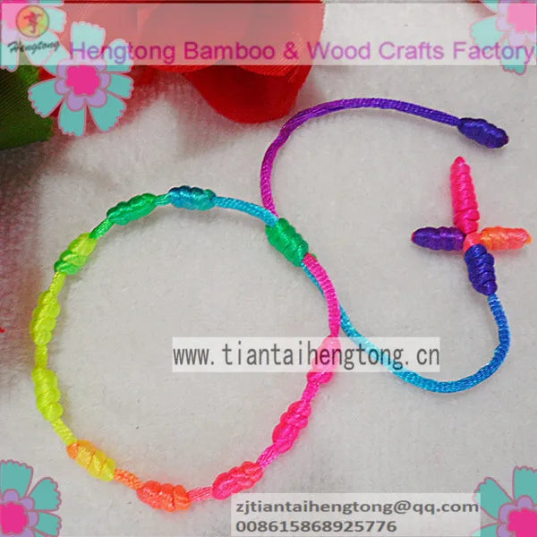 30pcs Colorful Cord Rosary Bracelet, Knot Braided Rosary Bracelet