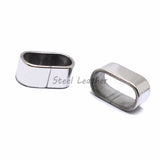 30pcs 316L Stainless Steel Flat Charm Spacer Beads For Jewelry Making