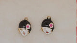 30pcs Oil Painting Girl Pendant Tag DIY Jewelry Making Accessories