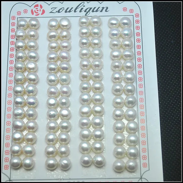 30pcs Freshwater Pearl Cabochons 6.0-6.5mm Earring Beads Many Colors