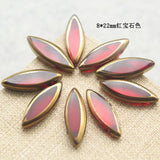 30pcs Ruby Glass Beads Water Drop Long Earrings DIY Glass Crystal