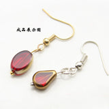 30pcs Ruby Glass Beads Water Drop Long Earrings DIY Glass Crystal