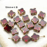 30pcs Ruby Glass Beads Water Drop Long Earrings DIY Glass Crystal