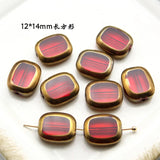 30pcs Ruby Glass Beads Water Drop Long Earrings DIY Glass Crystal