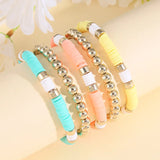 Bohemian Polymer Clay Bracelets Set Colorful Beads Bangle Jewelry