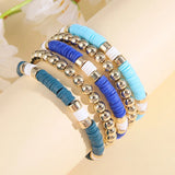 Bohemian Polymer Clay Bracelets Set Colorful Beads Bangle Jewelry