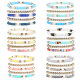 Bohemian Polymer Clay Bracelets Set Colorful Beads Bangle Jewelry