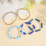 Bohemian Polymer Clay Bracelets Set Colorful Beads Bangle Jewelry