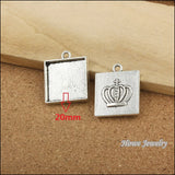 30pcs Silver Tone Cameo/Cabochon Frame Pendant for DIY Jewelry B074