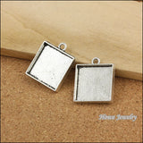 30pcs Silver Tone Cameo/Cabochon Frame Pendant for DIY Jewelry B074
