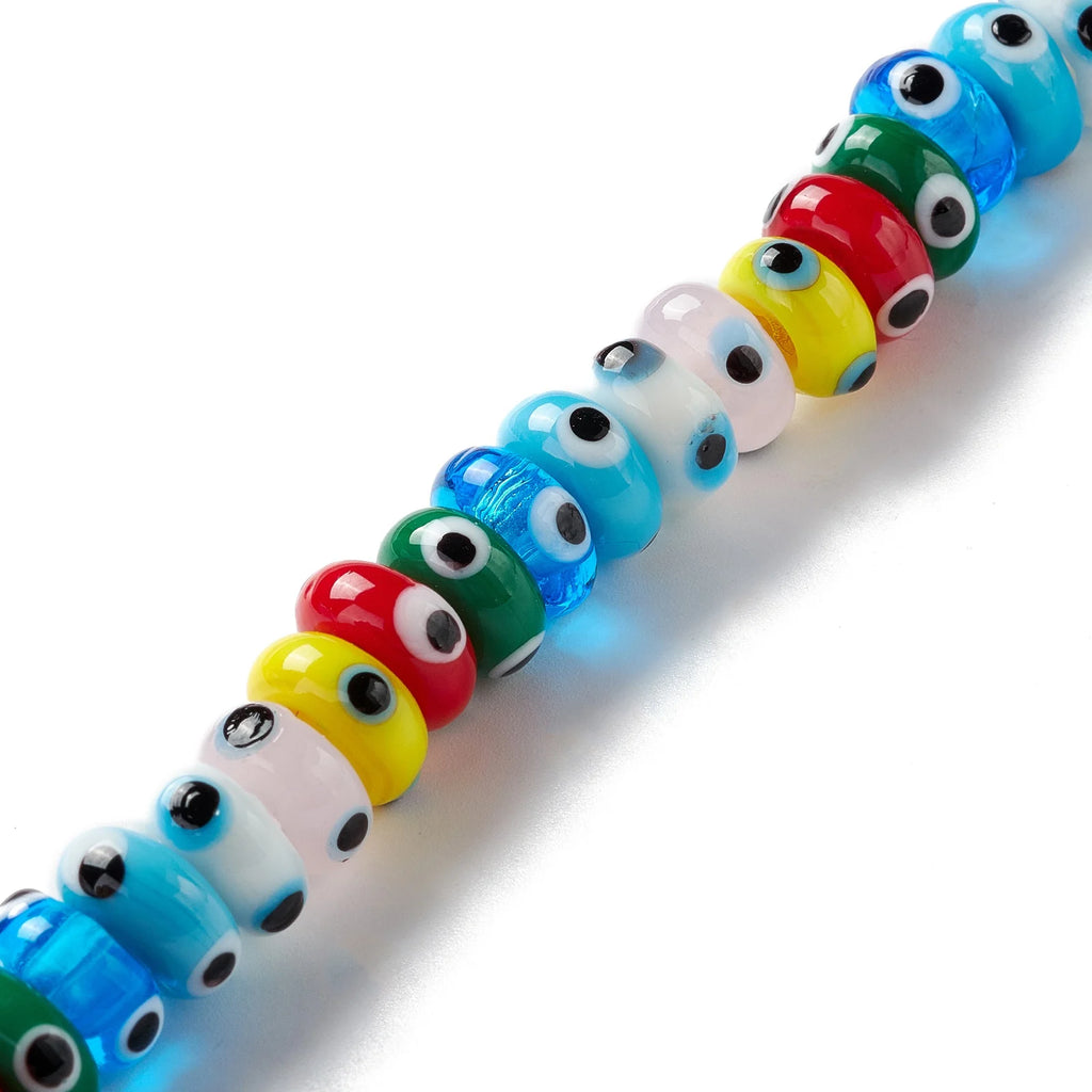30pcs Evil Eye Lampwork Glass Spacer Beads for DIY Jewelry Making