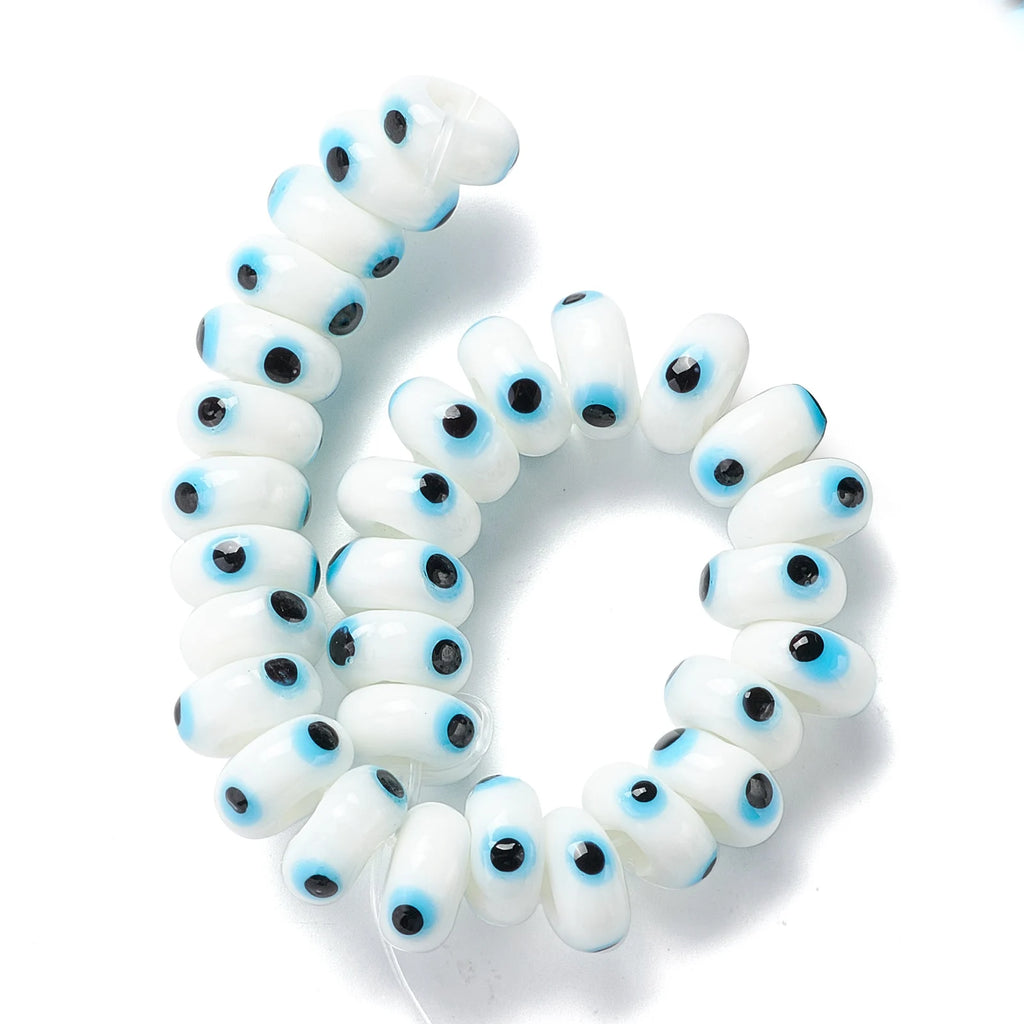 30pcs Evil Eye Lampwork Glass Spacer Beads for DIY Jewelry Making