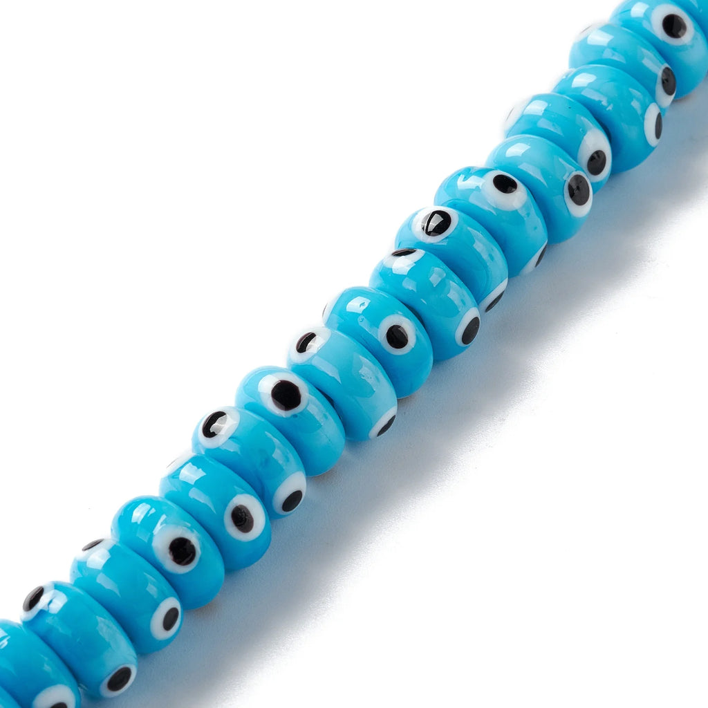 30pcs Evil Eye Lampwork Glass Spacer Beads for DIY Jewelry Making