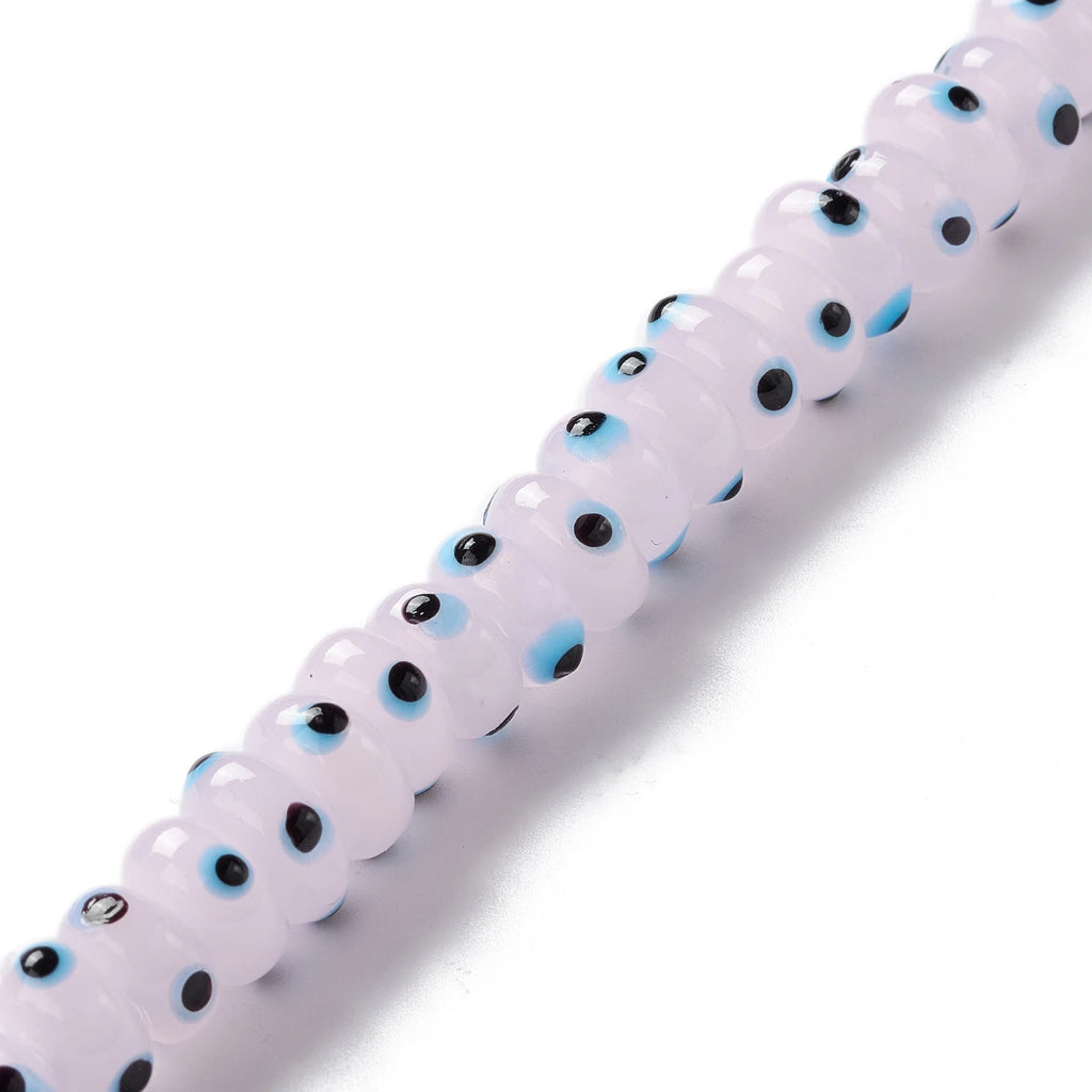 30pcs Evil Eye Lampwork Glass Spacer Beads for DIY Jewelry Making