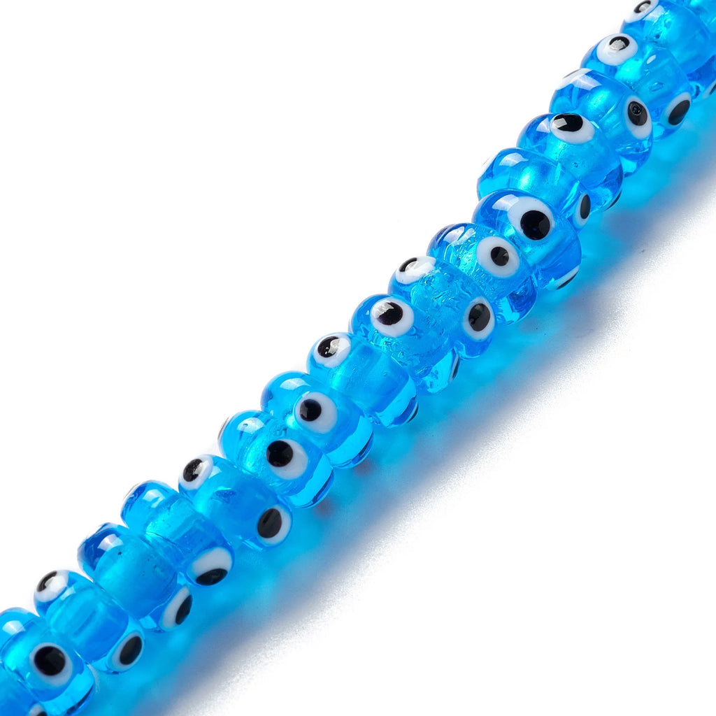 30pcs Evil Eye Lampwork Glass Spacer Beads for DIY Jewelry Making