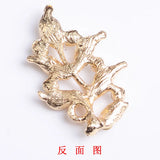 30pcs Red Rhinestone Leaf Flower Charm Pendant for DIY Wedding Jewelry Making