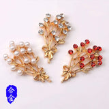 30pcs Red Rhinestone Leaf Charm Flower Pendant DIY Jewelry Making