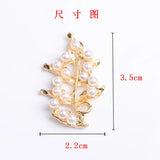 30pcs Red Rhinestone Leaf Flower Charm Pendant for DIY Wedding Jewelry Making