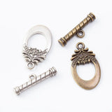30 Sets Antique Silver/Bronze Oval Toggle Clasp for Bracelet DIY Jewelry Making