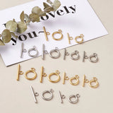 30 Sets 304 Stainless Steel Toggle Clasps Mixed Golden DIY Jewelry Making