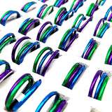 30sets/lot Multi-layer Stainless Steel Wedding Band Rings Gift
