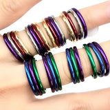 30sets/lot Multi-layer Stainless Steel Wedding Band Rings Gift