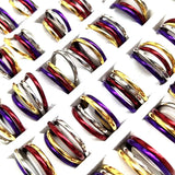 30sets/lot Multi-layer Stainless Steel Wedding Band Rings Gift