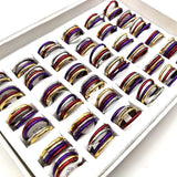 30sets/lot Multi-layer Stainless Steel Wedding Band Rings Gift