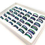 30sets/lot Multi-layer Stainless Steel Wedding Band Rings Gift