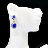 Real Sapphire CZ Silver Earrings for Women