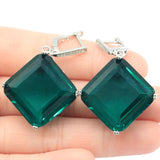Fine Cut Aquamarine Silver Earrings 22.5g
