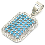 Orange Spessartine Garnet Turquoise CZ Silver Pendant