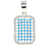 Orange Spessartine Garnet Turquoise CZ Silver Pendant