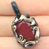 Bohemia Ruby Emerald Sapphire Silver Pendant for Woman