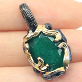 Bohemia Ruby Emerald Sapphire Silver Pendant for Woman