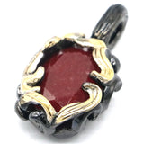 Bohemia Ruby Emerald Sapphire Silver Pendant for Woman