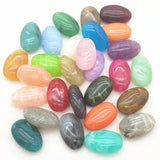 110pcs Acrylic Marble Effect Oval Flat Beads DIY Jewelry Making