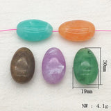 110pcs Acrylic Marble Effect Oval Flat Beads DIY Jewelry Making
