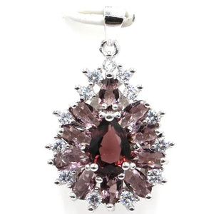 30x19mm Anniversary Purple Amethyst Tanzanite Pendant