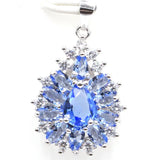 30x19mm Anniversary Purple Amethyst Tanzanite Pendant