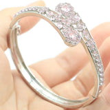 Aquamarine Tourmaline Pink Kunzite Silver Bangle Bracelet
