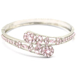 Aquamarine Tourmaline Pink Kunzite Silver Bangle Bracelet